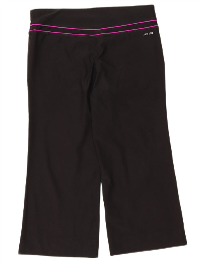 Nike Dame Dri Fit Capri Træningsdragt Bukser UK 14 Medium Sort Polyester