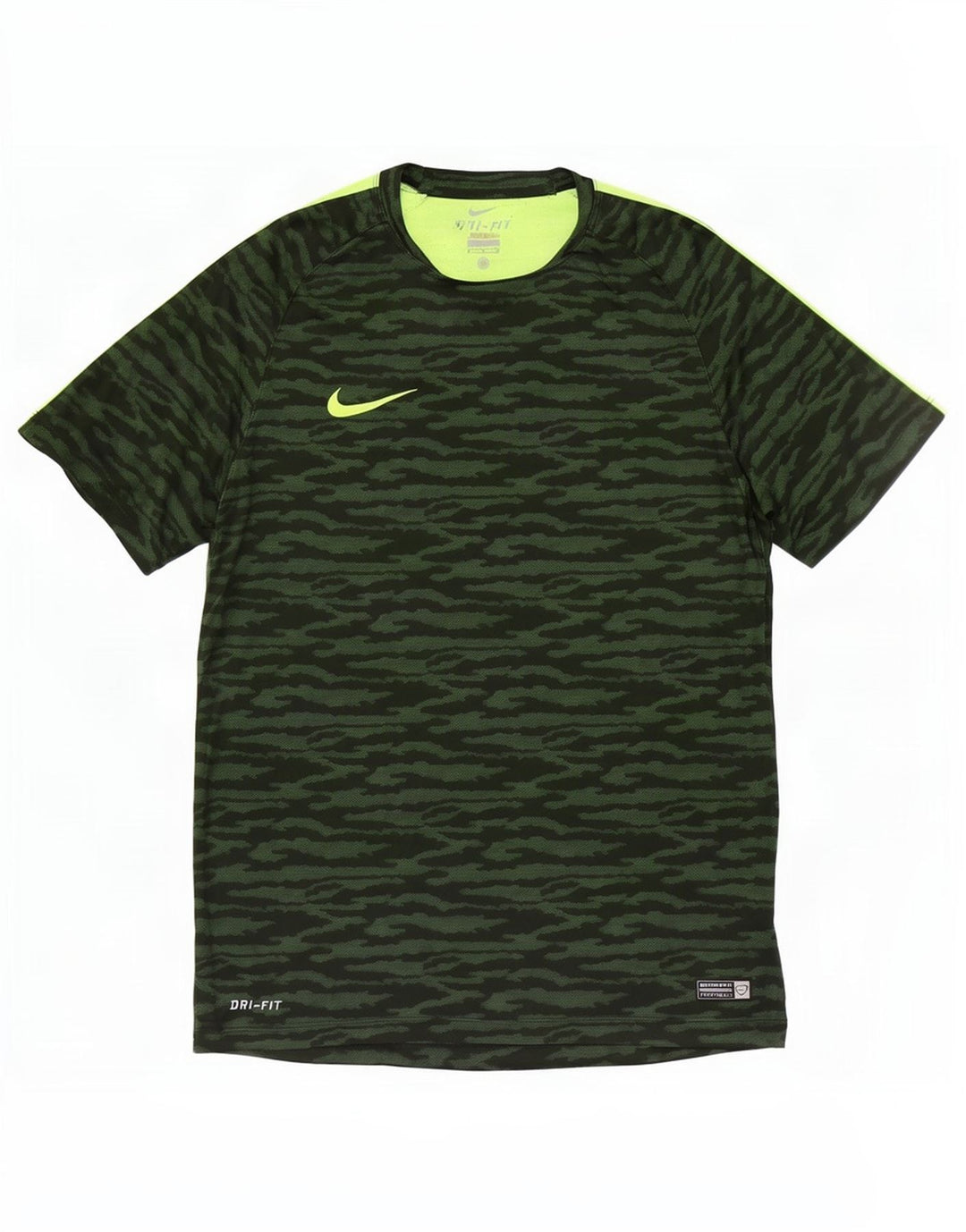 Nike Herre Dri Fit T-shirt Top Medium Grøn Camouflage Polyester
