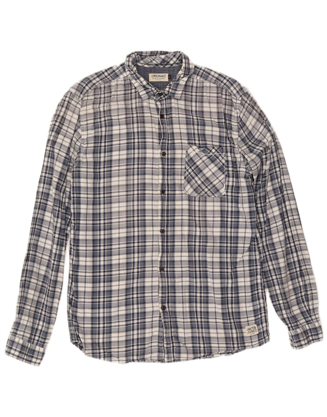 Jack & Jones herreskjorte stor blå ternet bomuld