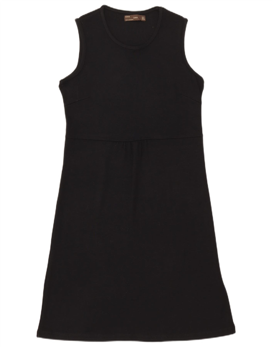 Zara Dame Ærmeløs Basic Kjole UK 14 Large Black Rayon