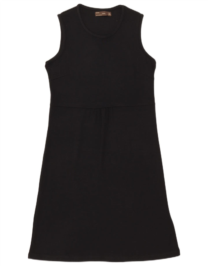 Zara Dame Ærmeløs Basic Kjole UK 14 Large Black Rayon