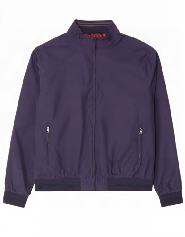 Marks & Spencer Bomberjakke til mænd UK 46 3XL Navy Blue Polyester