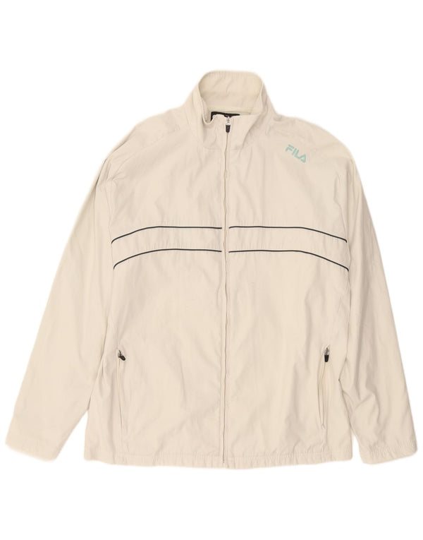 FILA Træningsdragt til mænd, topjakke, stor off-hvid stribet polyamid