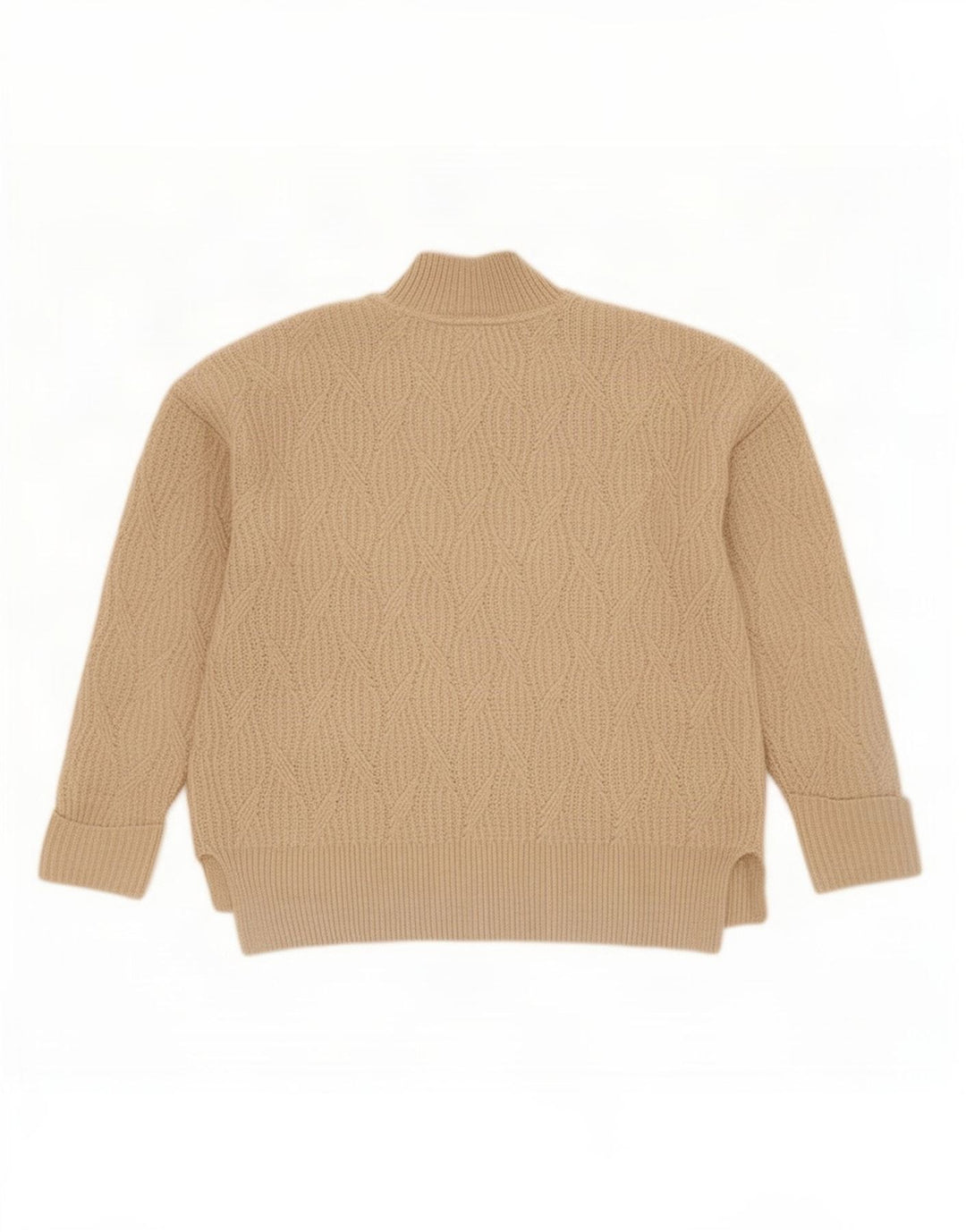Fat Face Dame Oversized Turtle Neck Jumper Sweater UK 10 Small Beige