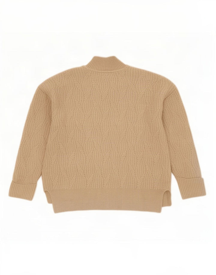 Fat Face Dame Oversized Turtle Neck Jumper Sweater UK 10 Small Beige