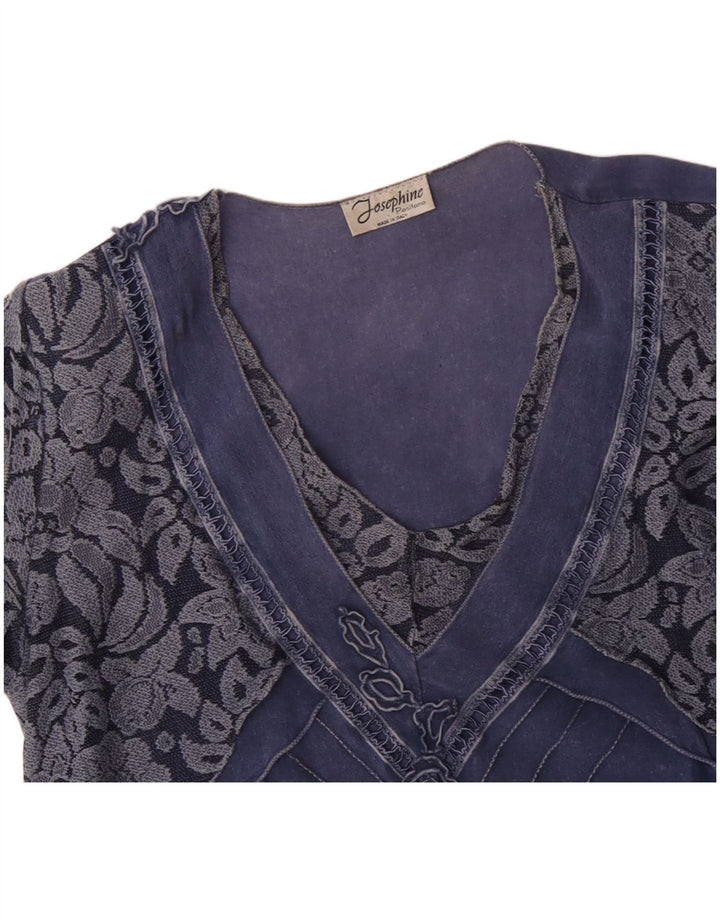 JOSEPHINE Dame Bluse Top UK 16 Large Blue Floral