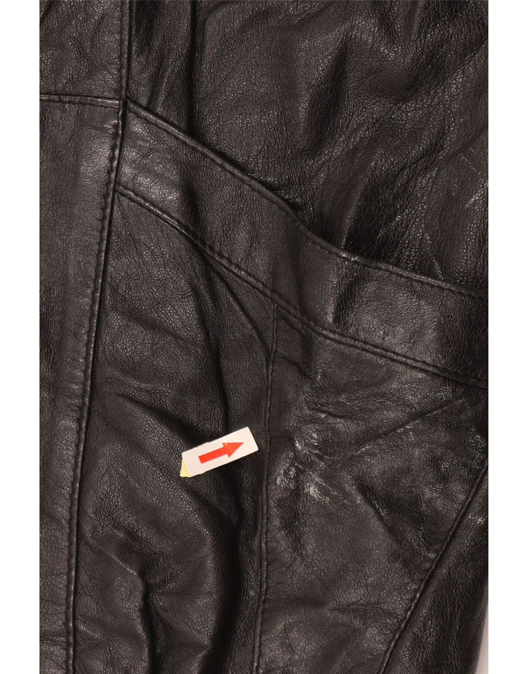 Vintage oversize læderjakke til kvinder EU 50 XL Sort