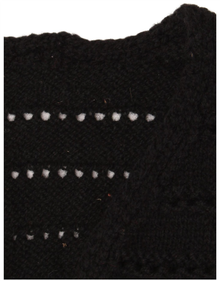 Vintage ærmeløs cardigan sweater til kvinder UK 12 Medium Black