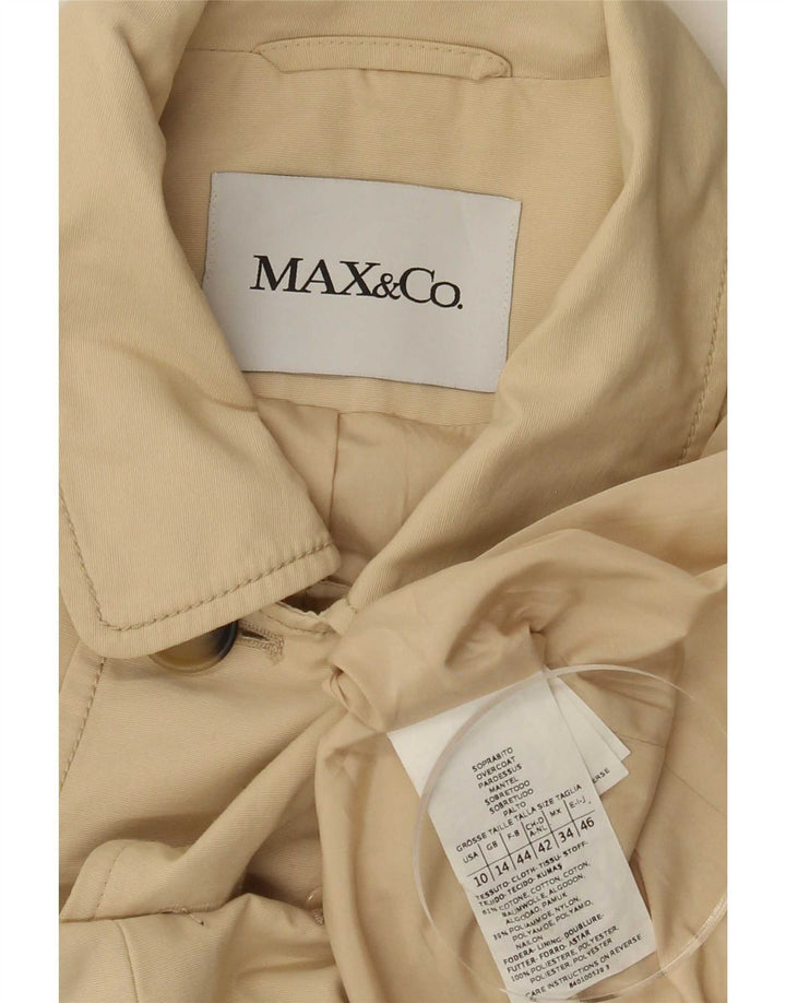 Max & Co. Dame Ærtefrakke UK 14 Stor Beige Bomuld