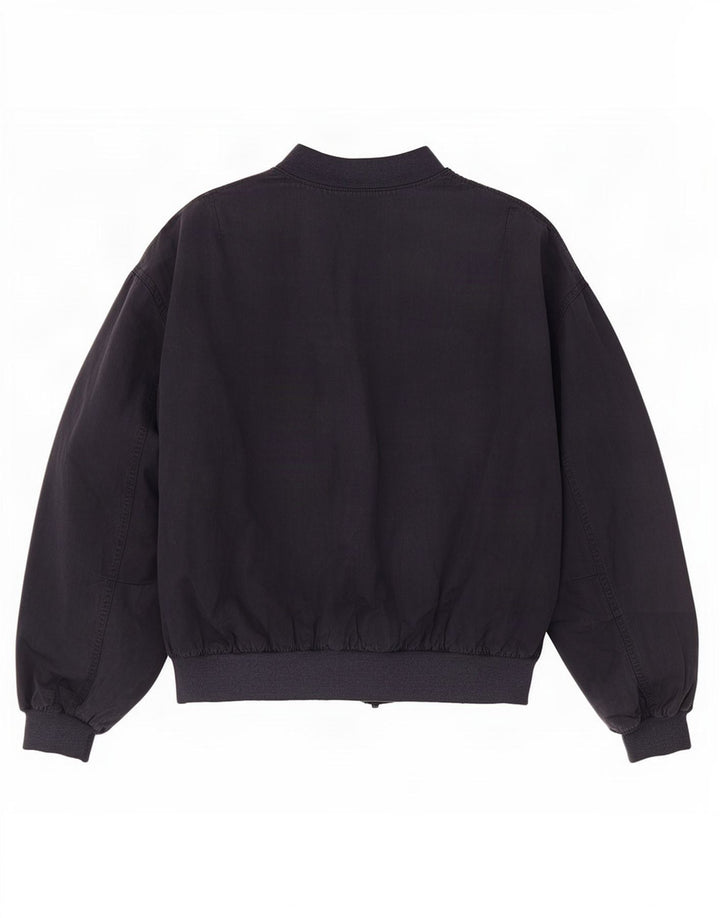 Trussardi Dame Oversized Bomber Jacket UK 16 Large Navy Blue