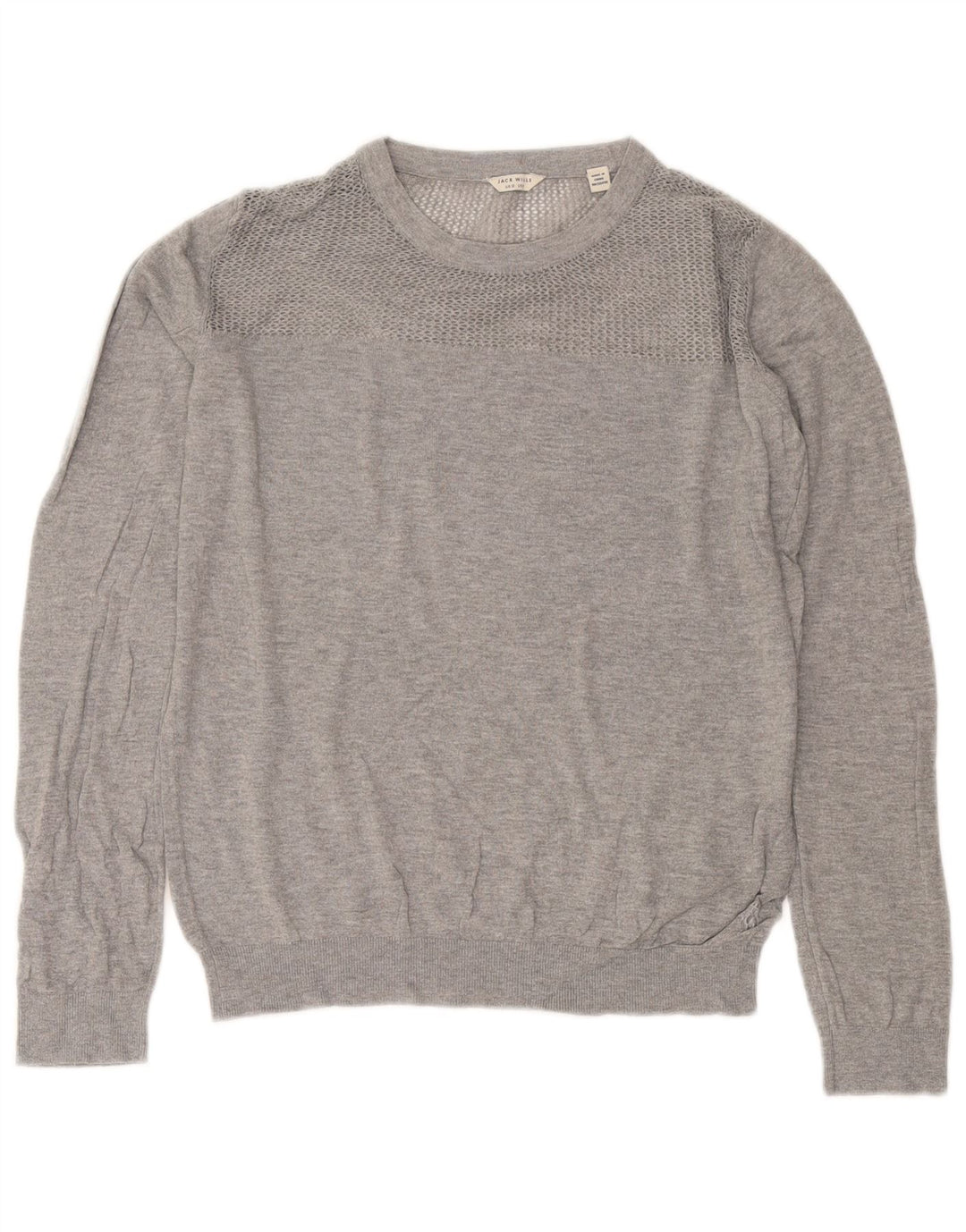 Jack Wills Dame sweater med rund hals DK 12 Medium Grå Bomuld
