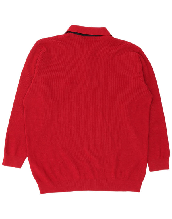 Navigare Herre Polo Neck Jumper Sweater 5XL Rød Merinould