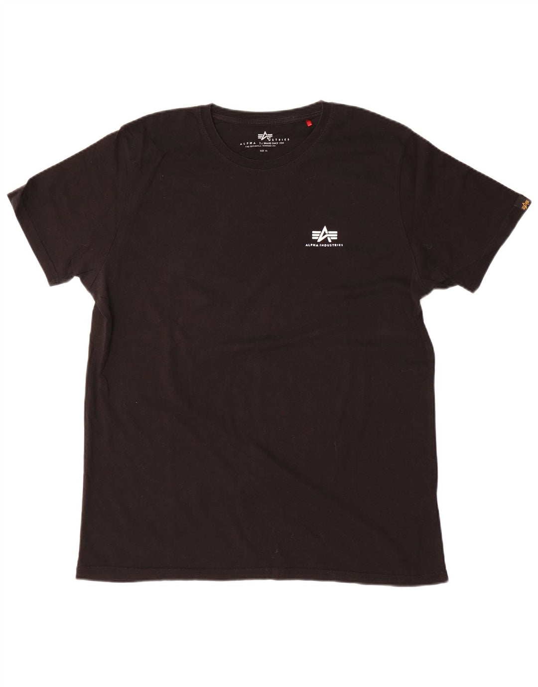 Alpha Industries Herre T-Shirt Top XL Sort Bomuld