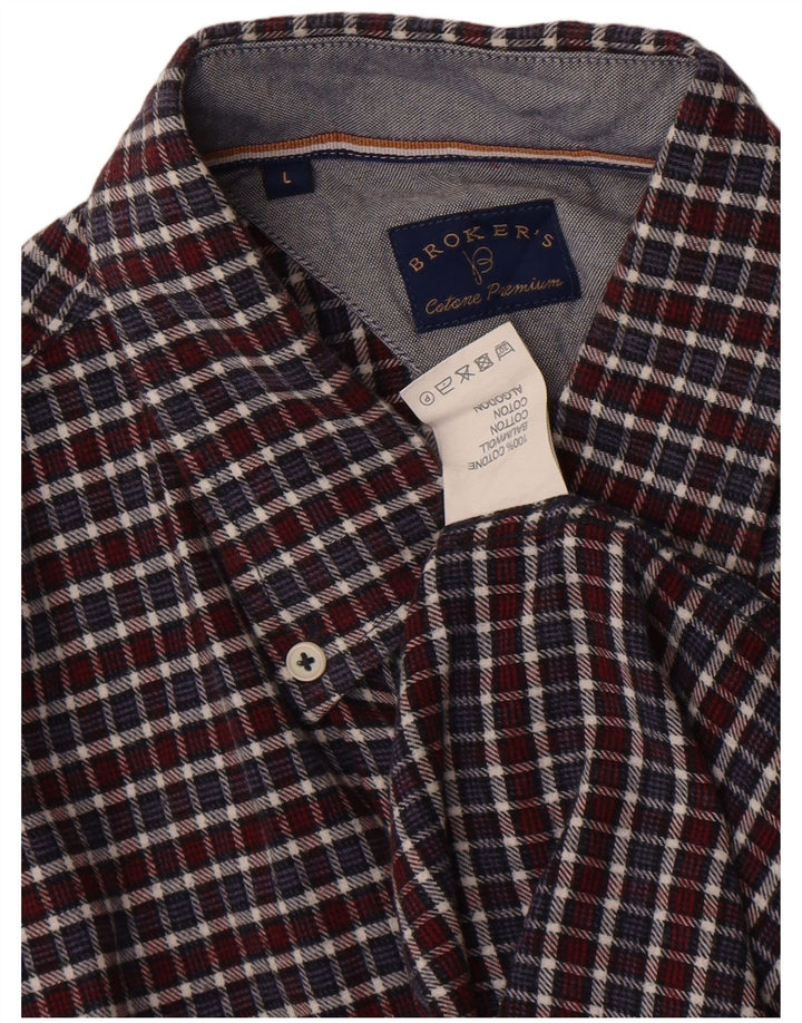 Vintage herre ternet flannelskjorte stor flerfarvet ternet bomuld