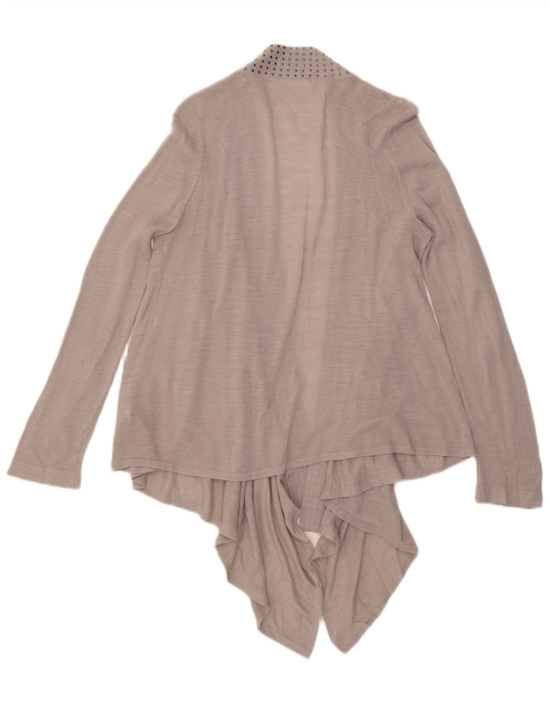 Marks & Spencer Dame Asymmetrisk Cardigan Top UK 14 Medium Grå Akryl