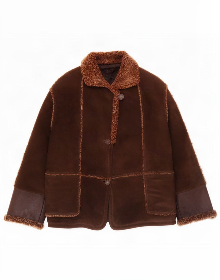Grido Dame Oversized ruskindsjakke UK 16 Large Brown Læder