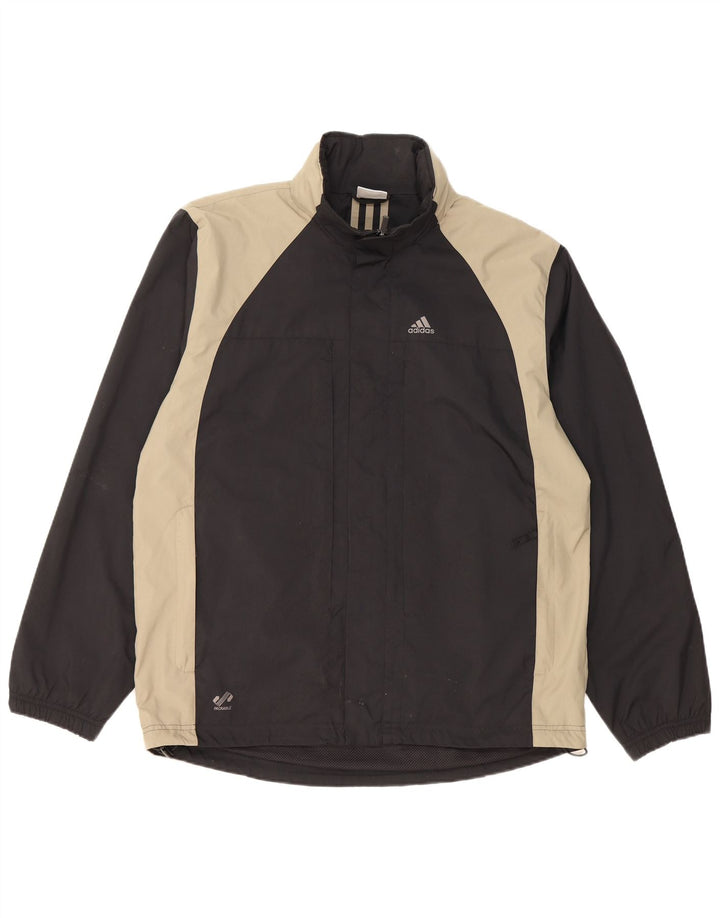 ADIDAS Regnjakke med hætte til mænd UK 38 Medium Sort Colourblock Polyester