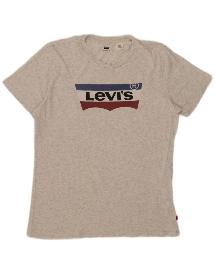 Levi's Herre grafisk T-shirt Top Stor grå bomuld
