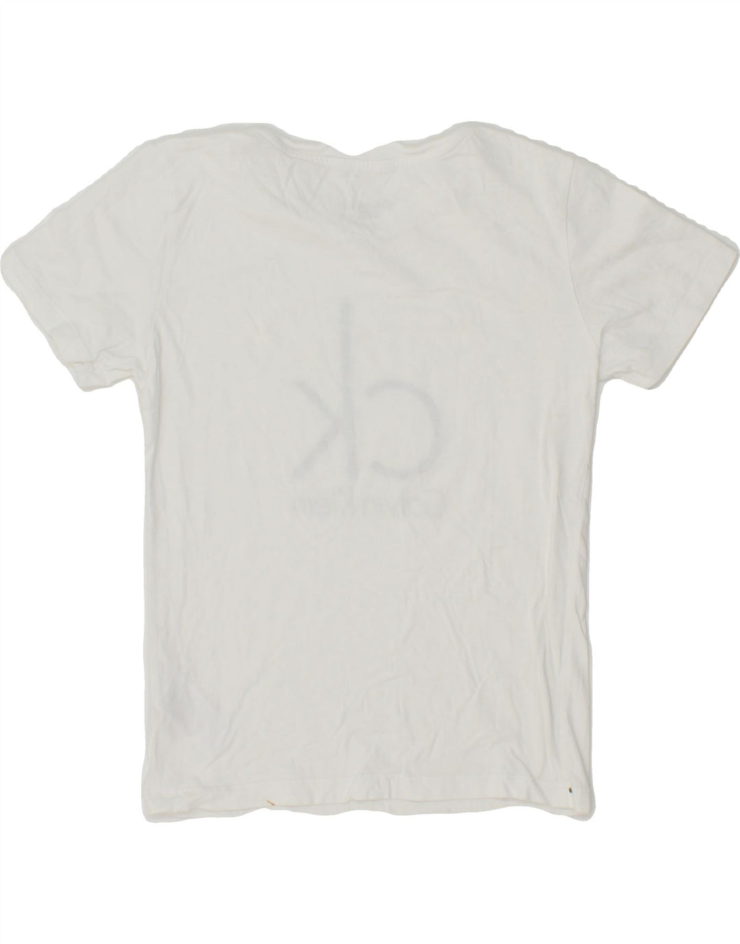 CALVIN KLEIN Boys Graphic T-Shirt Top 8-9 Years White Cotton Vintage Calvin Klein and Second-Hand Calvin Klein from Messina Hembry 