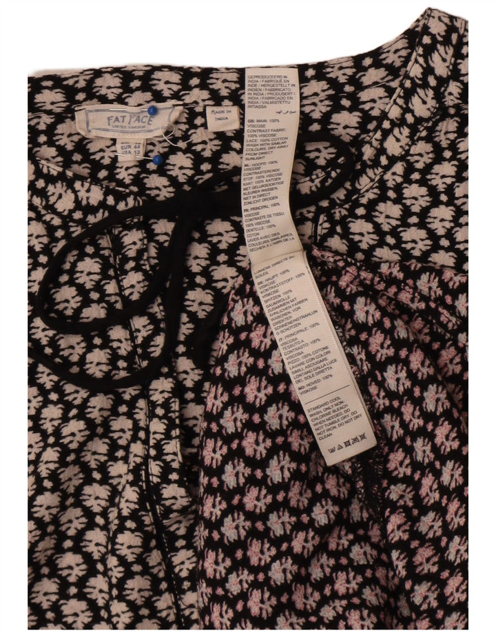 Fat Face Dame Langærmet Tunika Top UK 16 Large Multicolored Floral