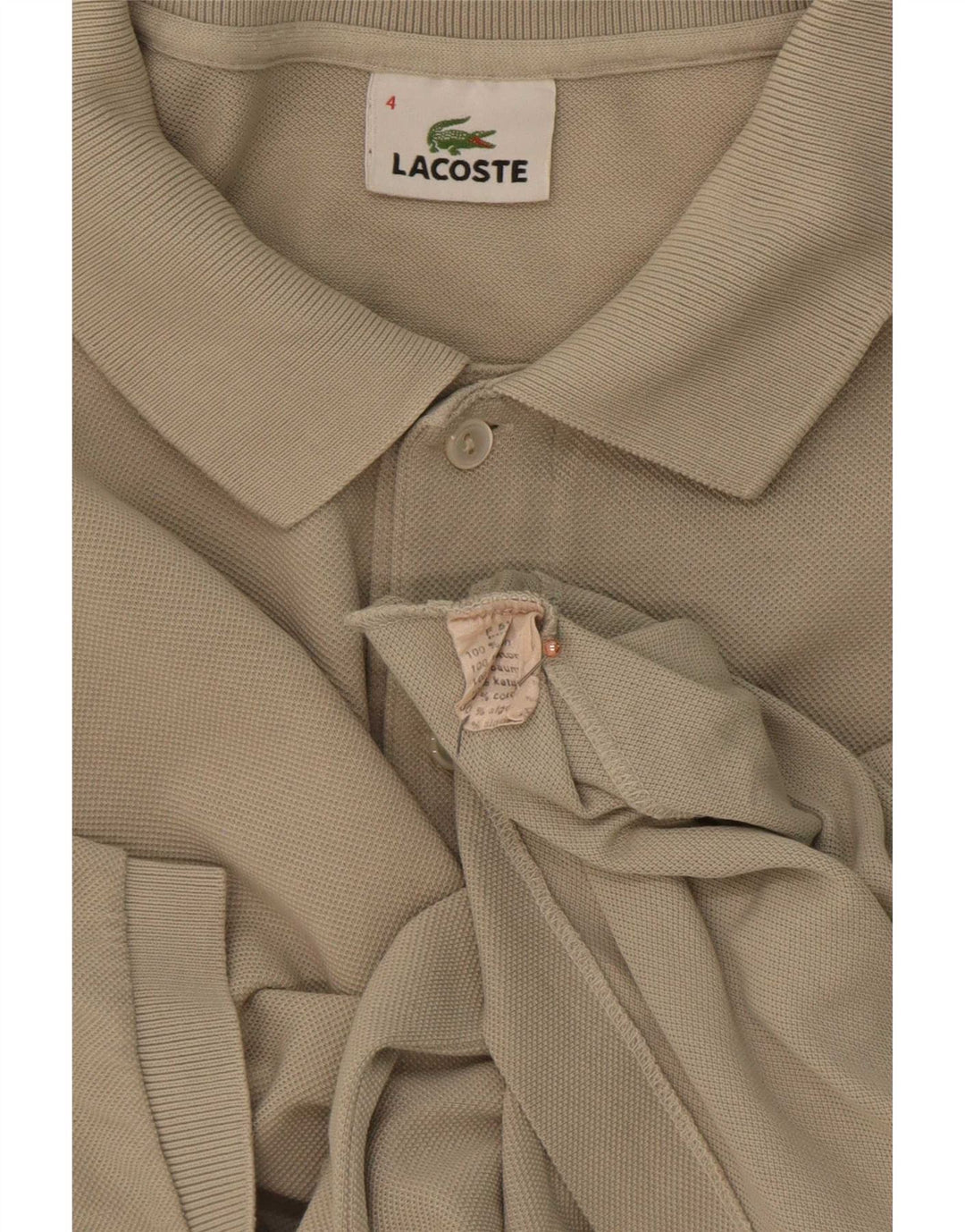 Lacoste Poloskjorte til mænd størrelse 4 Medium Beige Bomuld