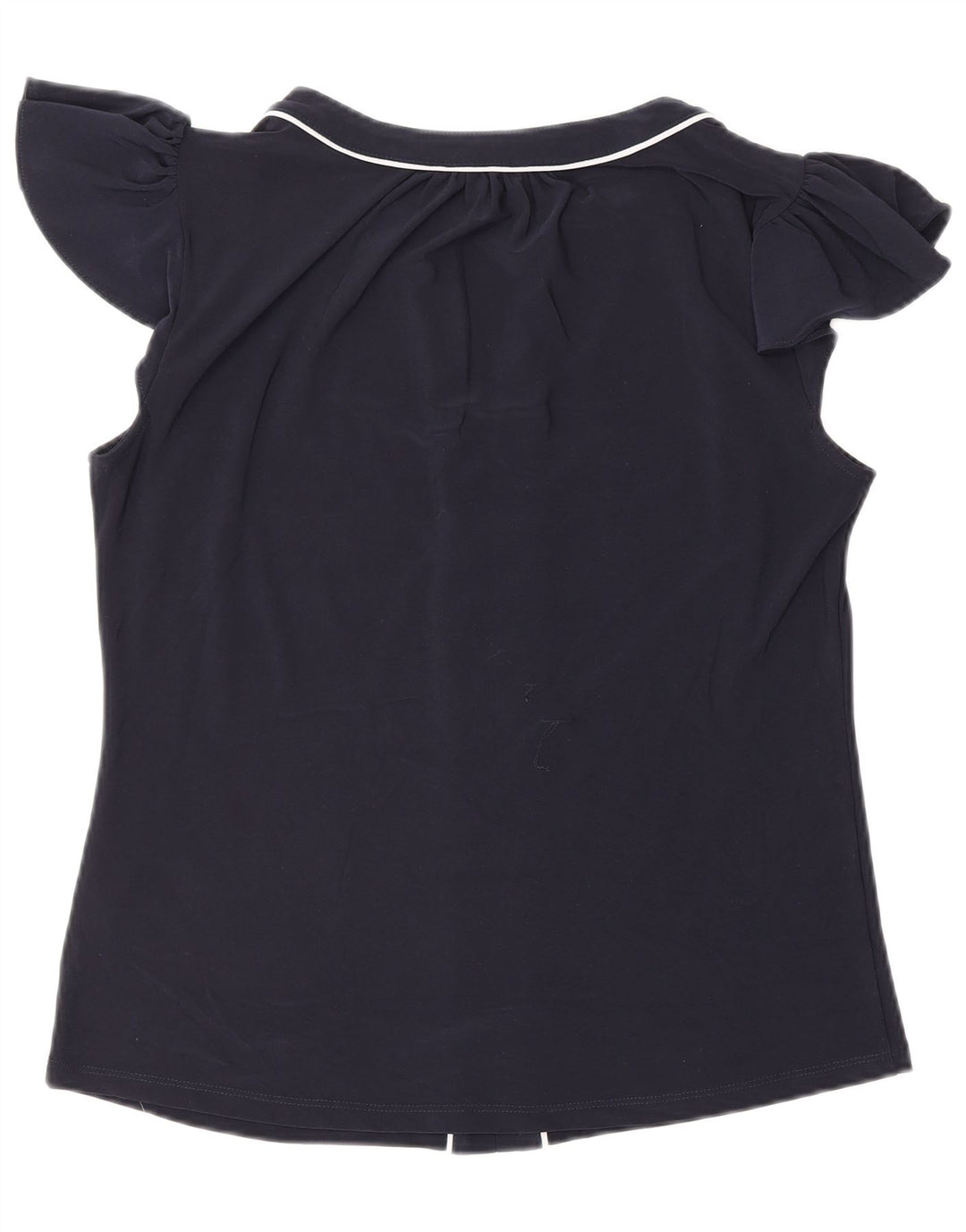 TOMMY HILFIGER Dame bluse Top UK 14 Medium Navy Blue Polyester