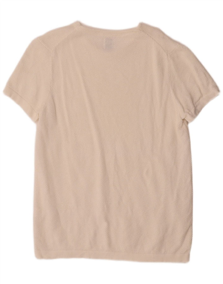 Zara Herre T-shirt Top Medium Off White Bomuld