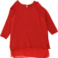 ZARA Womens 3/4 Sleeve Blouse Top UK 14 Medium Red Polyester Vintage Zara and Second-Hand Zara from Messina Hembry 