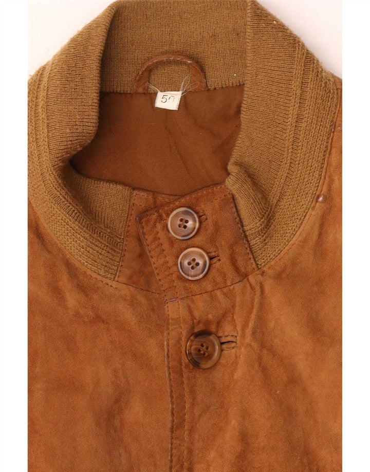 Vintage herre ruskind bomberjakke IT 50 Large Brown