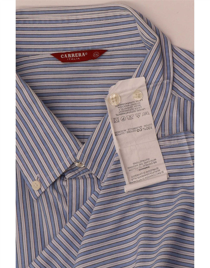 Carrera herreskjorte 2XL blå stribet bomuld