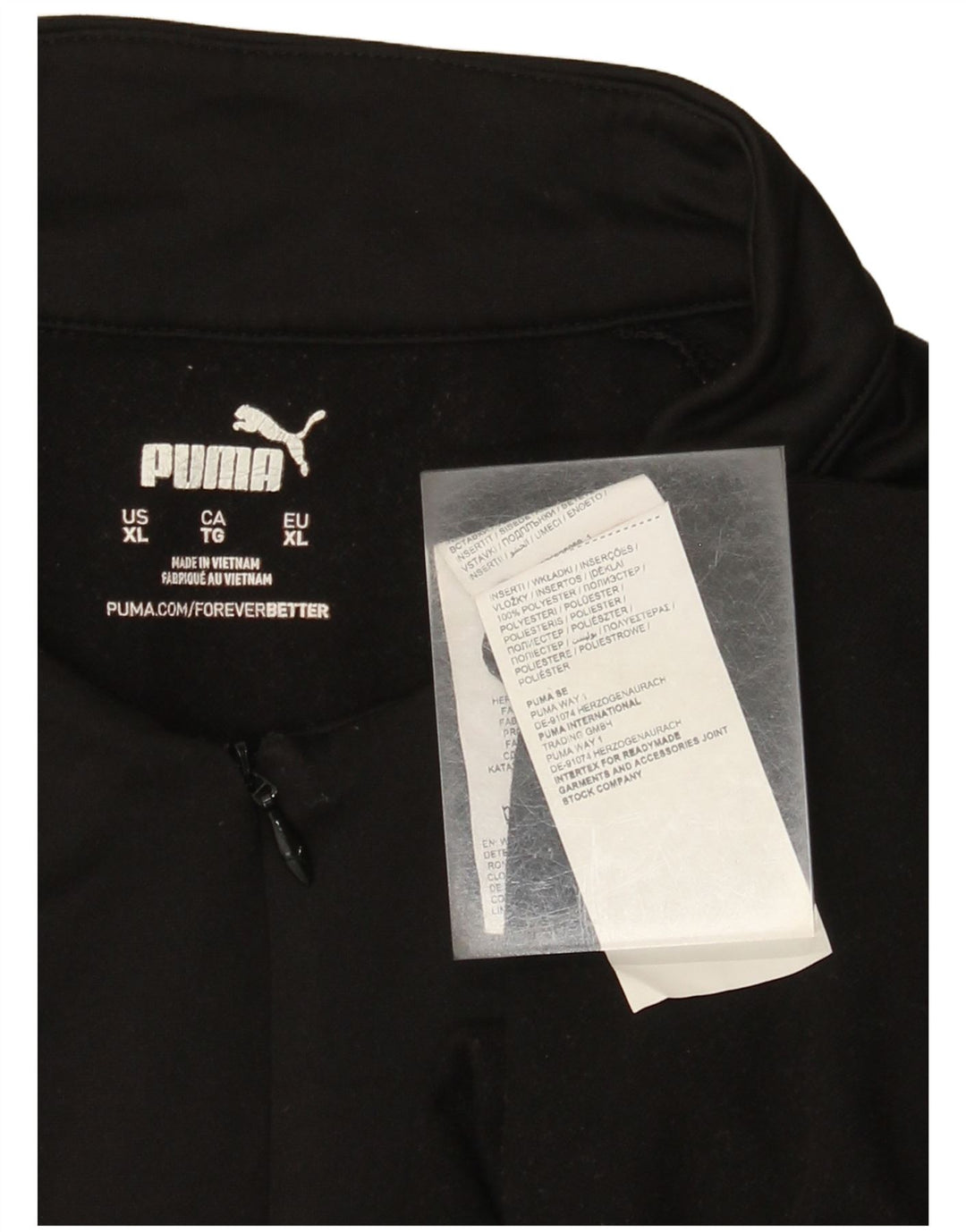 PUMA sweater med lynlås til kvinder, træningsdragt Top UK 18 XL sort stribet