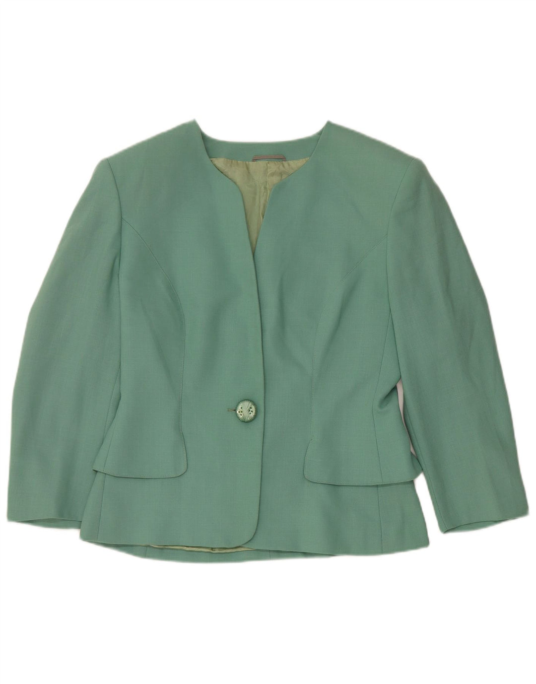 Vintage kvinders 1 knap 2 stykke sæt UK 12 Medium W28 Grøn Acetat