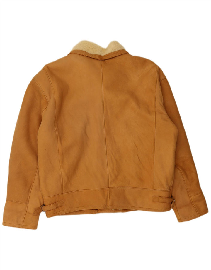 Vintage Herre Shearling Jacket UK 40 Large Beige Shearling