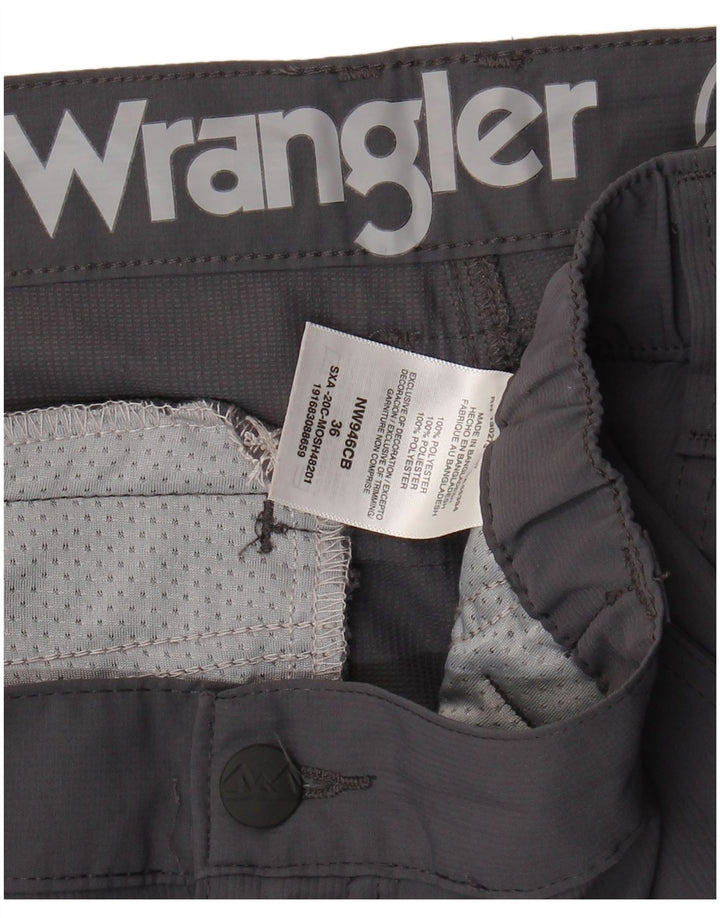 WRANGLER Mens Cargo Shorts W36 Large Grey Polyester