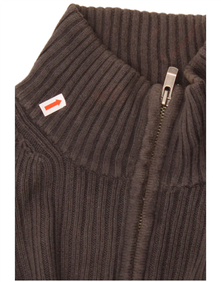 CALVIN KLEIN Herre sweater med lynlåshals Stor grå bomuld