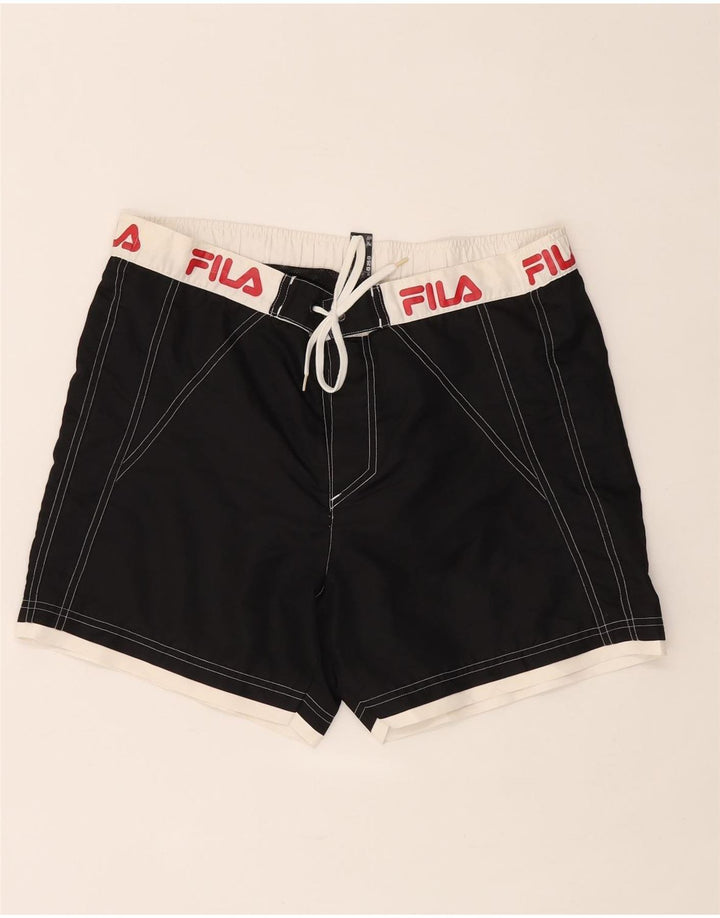 Fila Herre grafiske svømmeshorts Medium Sort Colourblock