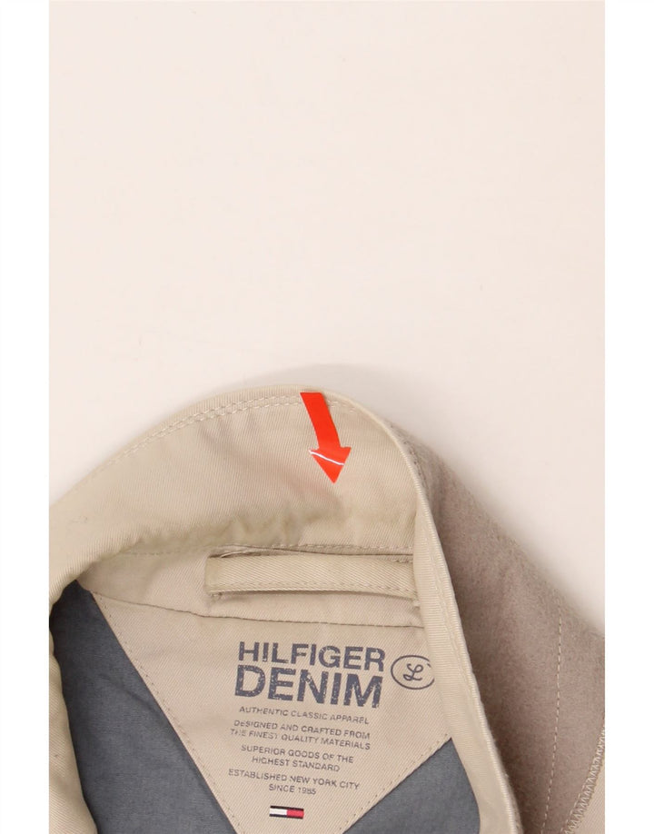 TOMMY HILFIGER Mens 2 Button Blazer Jacket UK 40 Large Beige Cotton Vintage Tommy Hilfiger and Second-Hand Tommy Hilfiger from Messina Hembry 