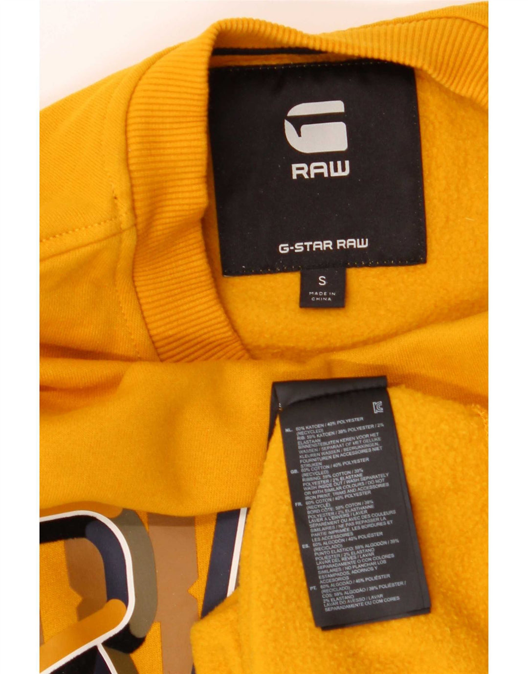 G-Star Herre Grafisk Sweatshirt Jumper Lille Gul Polyester