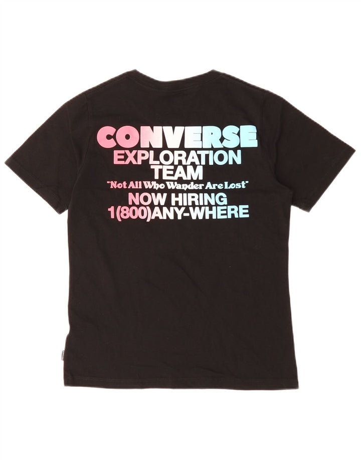 Converse Graphic T-Shirt Top UK 10 Small Black Bomuld