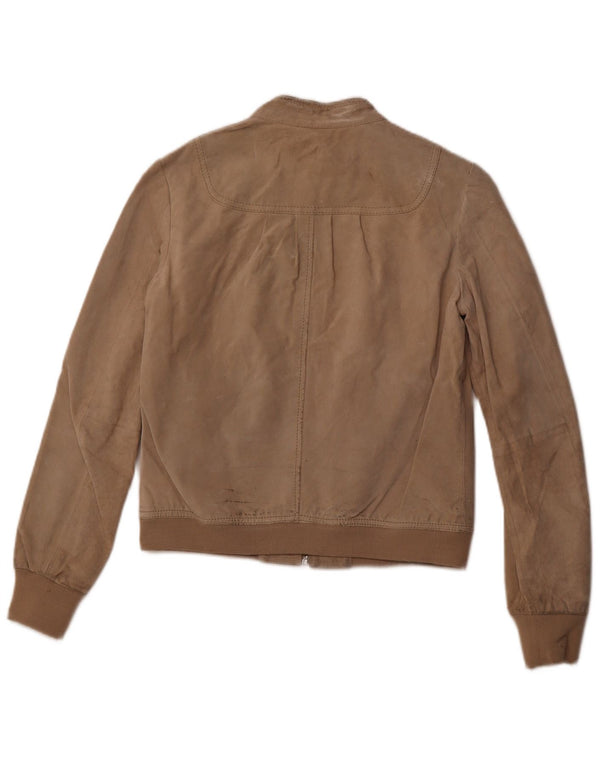 GAUDI Dame Ruskind Bomber Jacket IT 46 Large Beige Læder