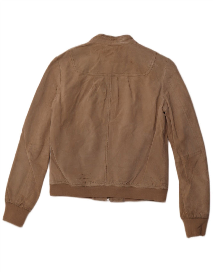 GAUDI Dame Ruskind Bomber Jacket IT 46 Large Beige Læder