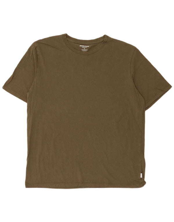 Jack & Jones Herre T-Shirt Top XL Khaki Bomuld