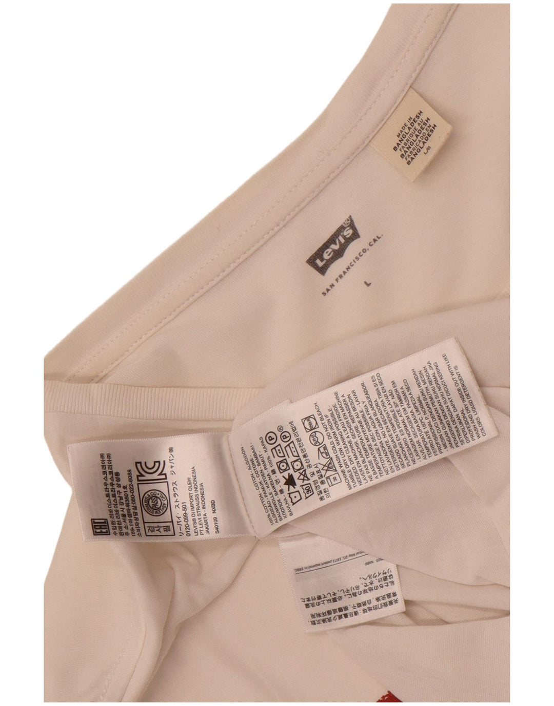 Levi's Herre grafisk T-shirt Top Stor hvid bomuld