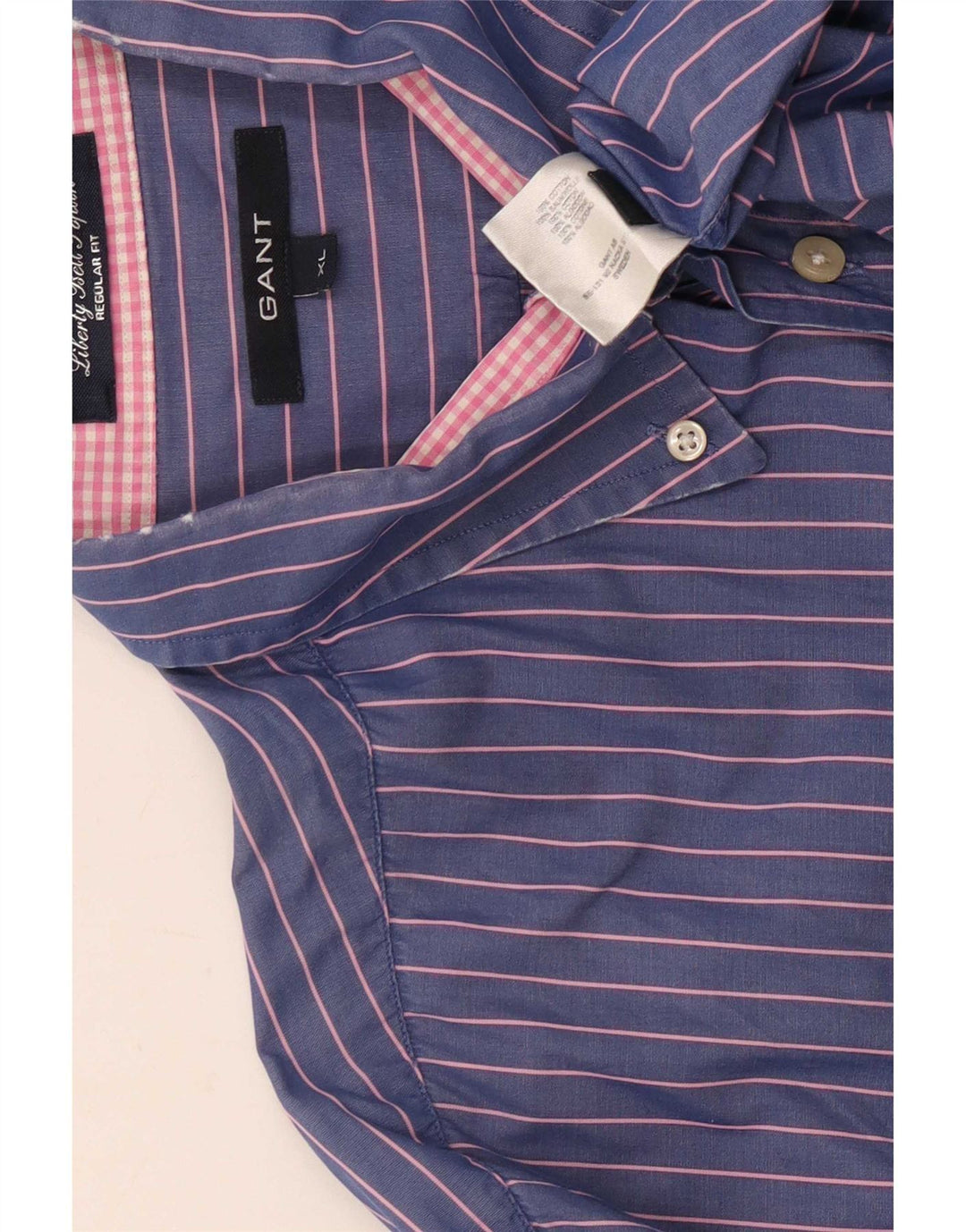 Gant herre Regular Fit skjorte XL blå nålestribet bomuld