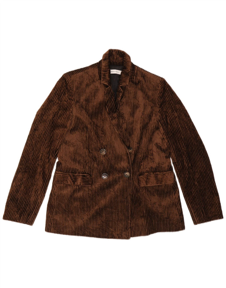 EMMA & GAIA Damefløjl 2-delt jakkesæt IT 44 Medium W28 L28 Brun