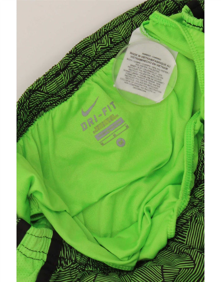 Nike Dame Dri Fit sportsshorts UK 14 Medium Green Geometrisk Polyester