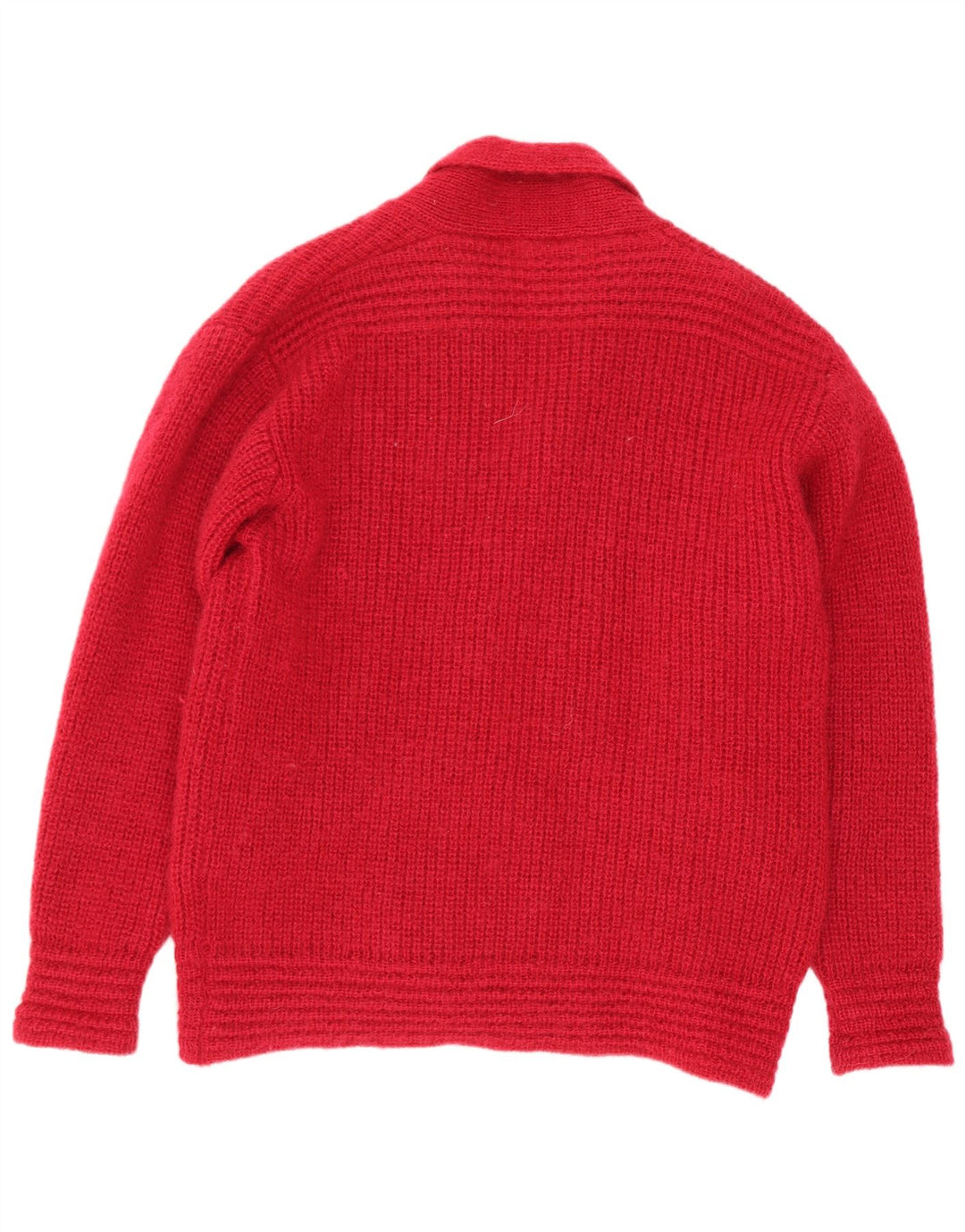 Emreco Dame Dobbeltradet Cardigan Sweater EU 38 Medium Rød Uld
