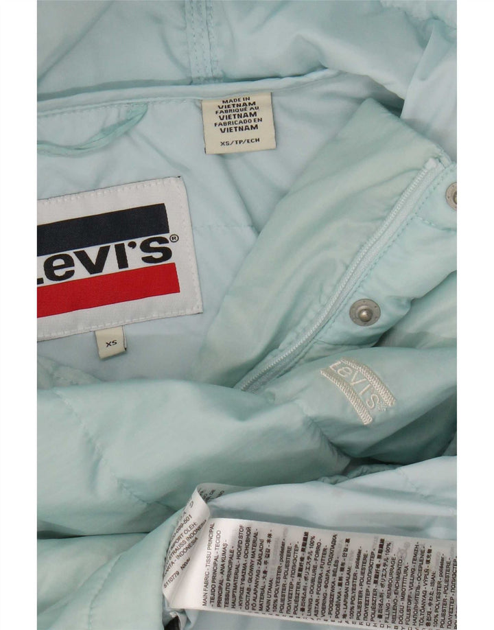Levi's, polstret hættejakke til kvinder, UK 6 XS blå polyester