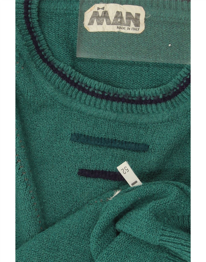 VINTAGE Mens Crew Neck Jumper Sweater IT 52 Large Green