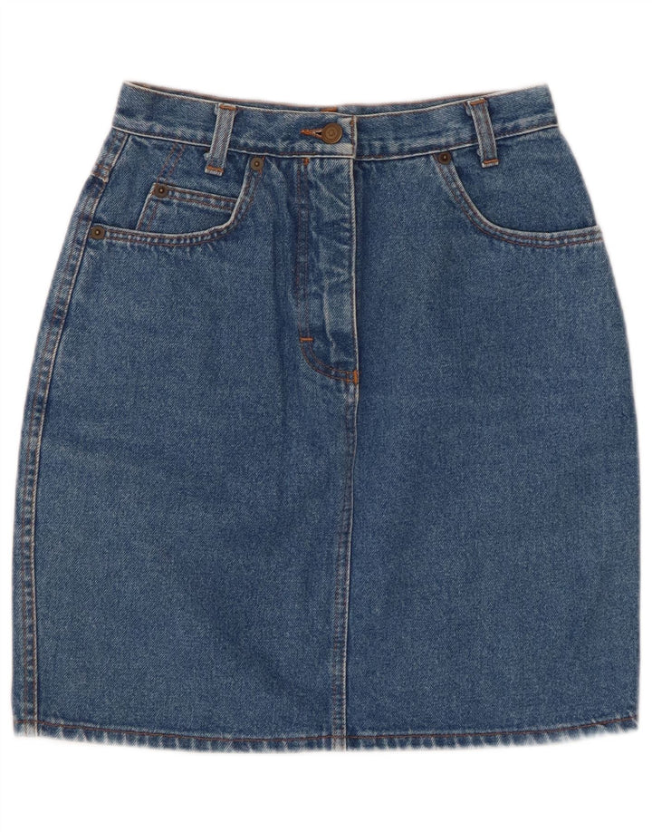 VINTAGE Dame højtaljet denimnederdel IT 44 Medium W24 Blå